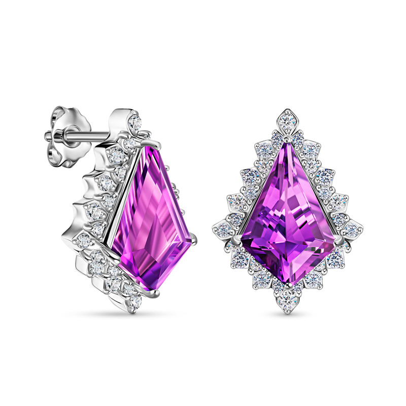 Sterling Silver African Amethyst Earrings